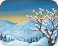 趣味の絵画展示室：雪山の風景